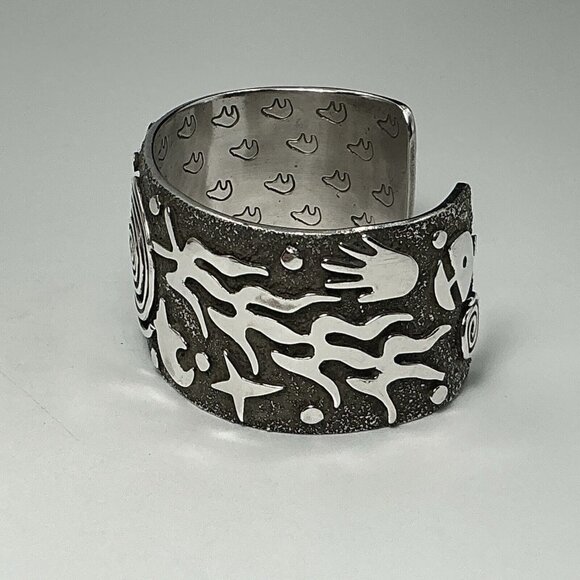 Sterling Silver Cuff Bracelet Alex Sanchez Navajo 1.25” X 6.5” 113.6 Gms - Picture 6 of 12